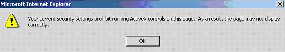 ActiveX disabled screenshot